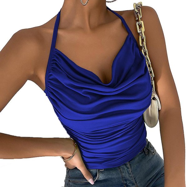 Elegant And Fashionable, Showcasing Sexy Details - Charming Small Strap Long Top, Showcasing Your Unique Charm.L.Treasure Blue