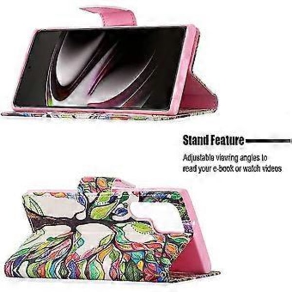 Kompatibel med Samsung Galaxy S22plus Fodral Lyxigt Elegant PU Läder Flip Folio Fodral med Kortplats Hållare Plånbok Ställ Magnetisk Spänne Skydd för