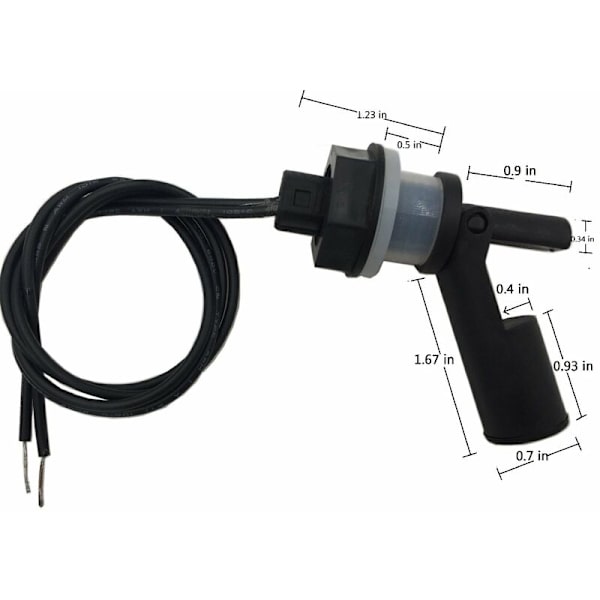 6 stk. Sort Vandstandssensor Akvarium Side Mount Niveau Flydende