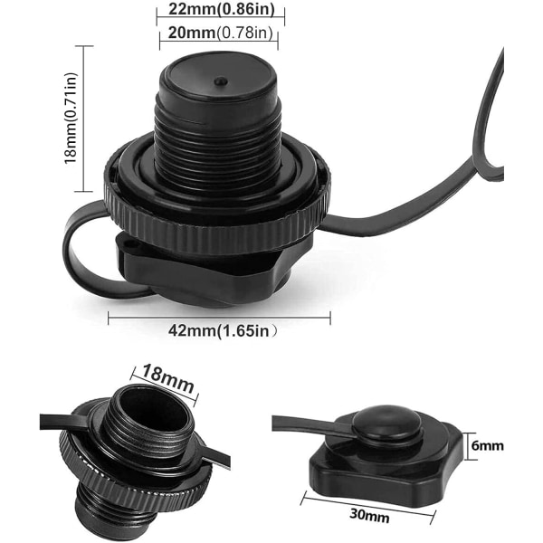 4 kpl:n ilmatäyttöinen ilmaventiilin vaihtoehto ilmatäytteiselle ilmatäytteiselle veneelle kajakille