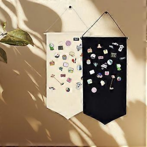 Praktisk Badge Samling Display Tyg Robust Badge Förvaring Tyg Hållare Perfekt för Utställningar och Butiksdisplayer Svart L Black L