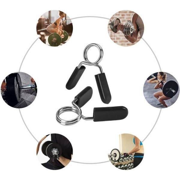 2,5 cm hantelclips, 2 stk styrketreningsclips, fjærclips