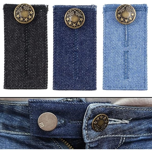 Bältesförlängare för jeans och byxor, set om 3, midjeförlängare upp t