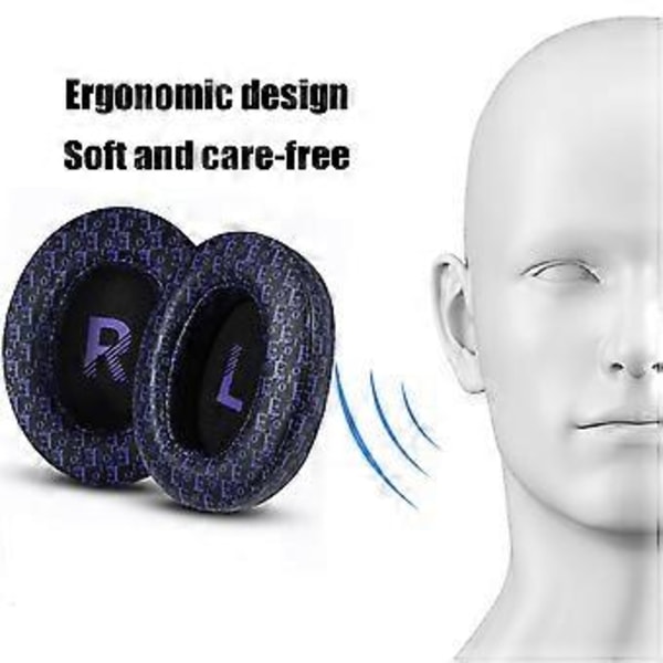 Anpassade öronkuddar för Crusher3.0 hörlurar, Memory Foam öronkuddar för ljudisolering och bekväm lyssning Black and purple pri