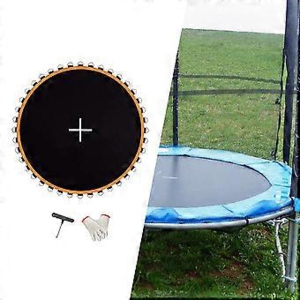 Udskiftningsmåtte til trampolin Genanvendelig netreparationsmåtte Trampolinspringmåtte til træning udendørs (8 fod med 48 spænder) 8ft with 48 Buckles