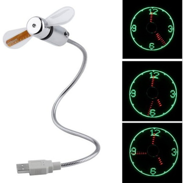 1 stk Mini Fleksibel USB-vifte med LED for PC Laptop