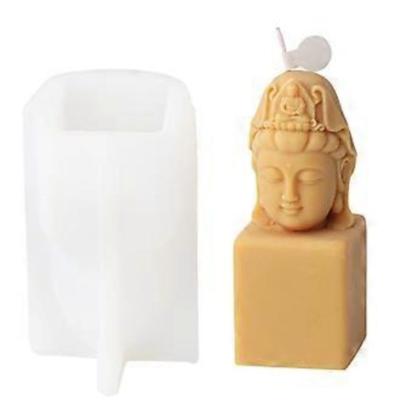 Silikone Lysform, Avalokitesvara Buddha Hoved Epoxy Gipsform Boligindretning til DIY Håndværk Resin Gips Dekoration 1