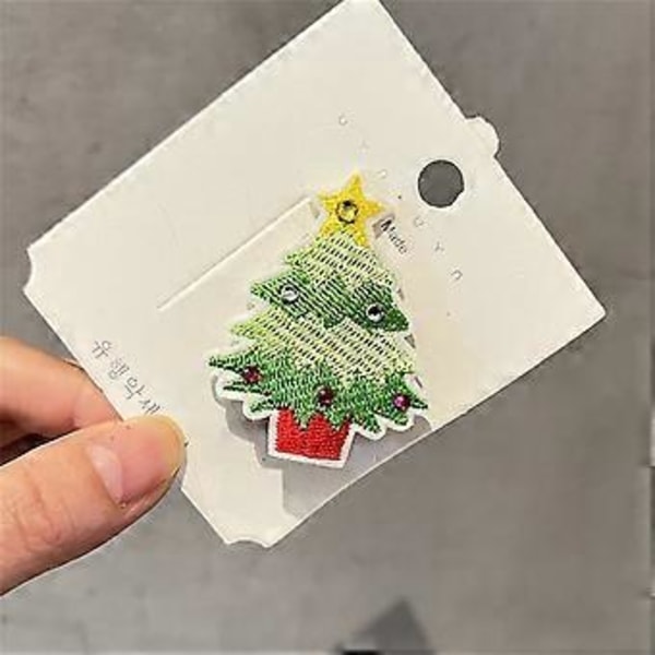 Sött Hårspänne Glitter Julgran Form Ankklämma Hårklämma för Hästsvans Lugg Hårnålar för Tonåringar Barn 17 17