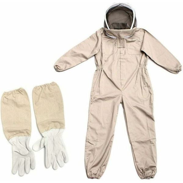 Biodlardräkt - Biodlarkläder med handskar, naturlig bomull Biodlardräkt med fäktningshuva, Biodlarjacka för unisex, Professionell biodlare (XXL)
