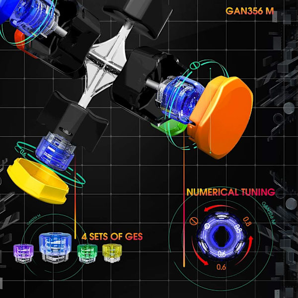 356M, Gan356M Cube 3x3 Magnetisk Speed ??Cube med Extra GES, No S