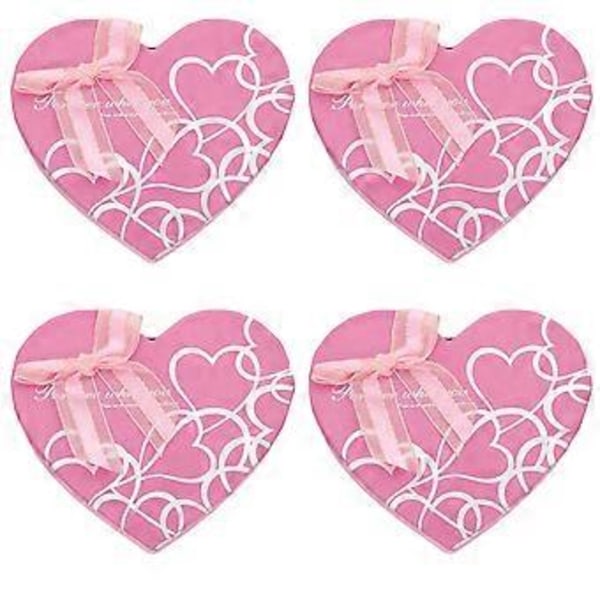 4 stk. Valentinsdag Hjerteformede Chokoladeæsker Kreative Gaveæsker Pink