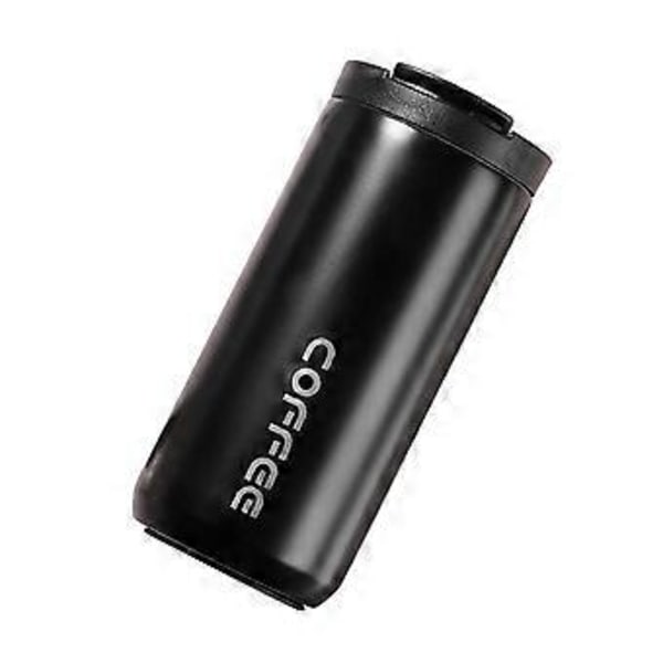 Rostfria Vakuumisolerade Tumblers Dubbelväggig Kaffekopp Spill-säker Resemugg för Hemmakontor Kök Utomhus Black 400ML