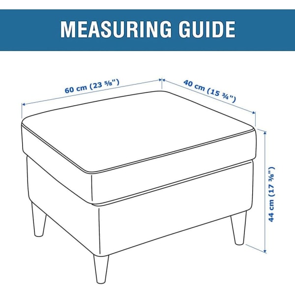 1PC (Vita lakan) Ottoman-överdrag Rektangulärt stretch Ottoman-överdrag