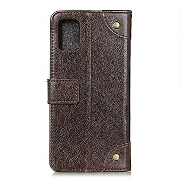 För Galaxy A51 Kopparspänne Nappa Textur PU Fodral