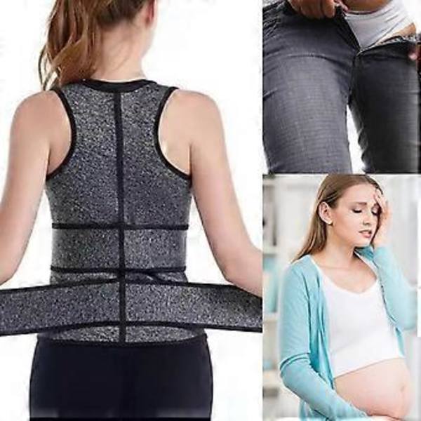 Taljetræningsvest til kvinder, vægttab, form og forbrænding af fedt, taljebælte, taljebånd, flad mave, flere størrelser, sort XXL Black XXL