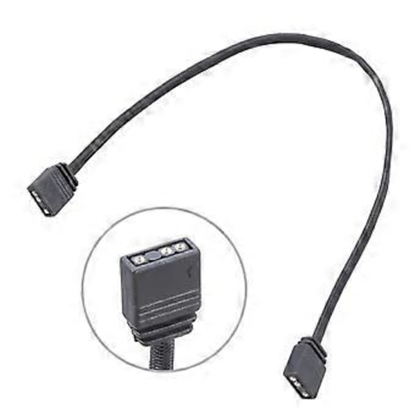 ARGB Forlængerkabel 3Pin Hun til Hun ARGB Distributionslinje Til Bundkort Kabinetlys Med 3 Pin Stik 30cm
