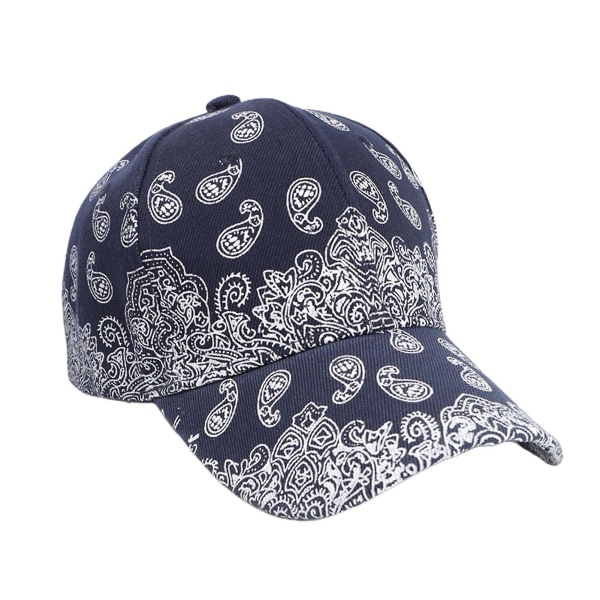 Retro justerbar höftpop cashew mutter tryck baseball keps marinblå