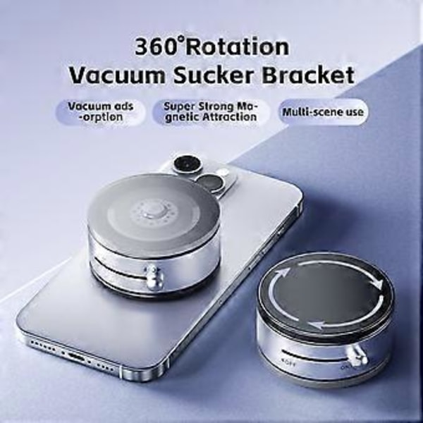 Bilholder Brakett Stativ 360 Graders Rotasjon Sklisikker Justerbar Vindusfeste Dashbordstativ for Telefon Navigasjon Reisebruk Sølv Silver