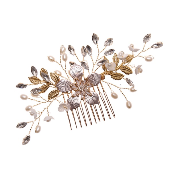 Silver#B Bröllop Kristall Hår Rankor Blomma Blad Hårprydnader Bröllop