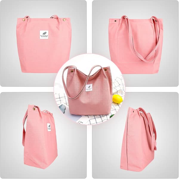 Canvas Tote Bag til Kvinder - Blød Skuldertaske til Hånd