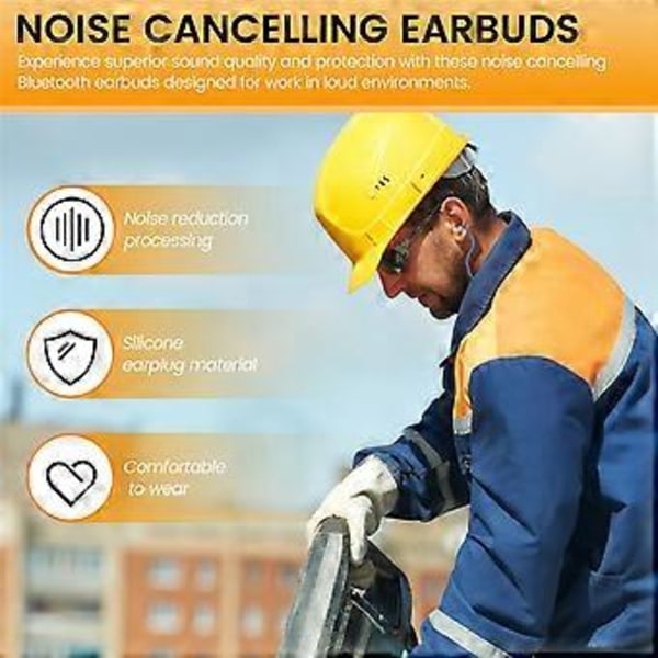 Ørepropper Bluetooth Headset til Arbejde, Høreværn, Egnet til Byggeplads og Støjende E