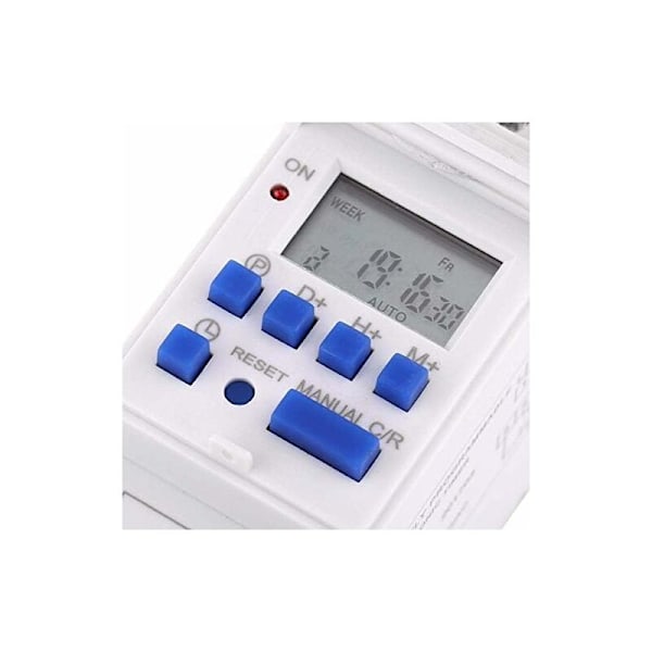 Programmerbar digital timer, digital timer LCD-display veckovis digital tidbrytare med programmering Programmerbar digital timer på DIN-skena (220V)