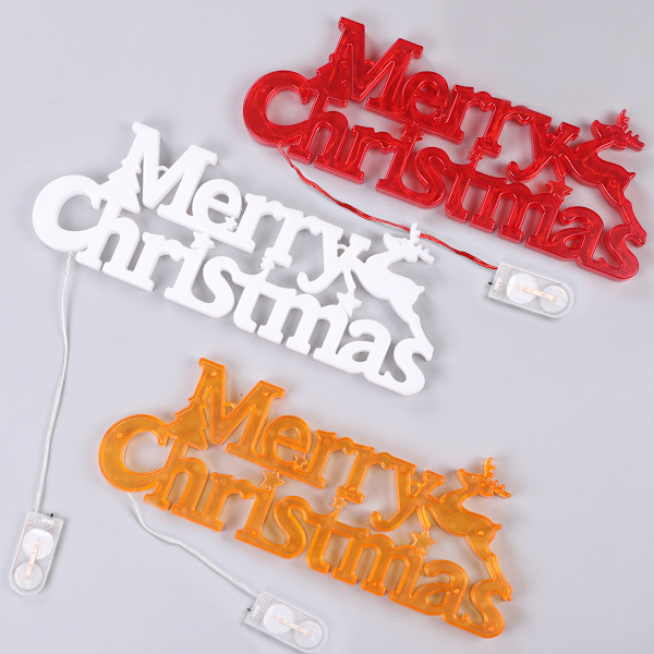 Multifarvede Merry Christmas bogstavslys, 14LED batteridrevet