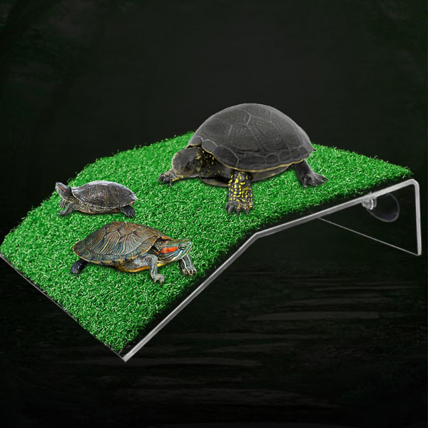 Turtle Basking Platform, Gräs Turtle Ramp för Turtle Tank, Repti