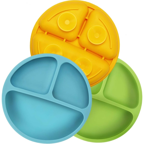 Silikonplattor med Sugkopp för Bebis - 3-pack - Servis S