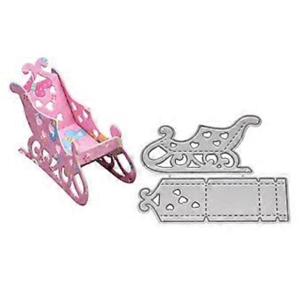 Juleslæde Metal Skærestencils DIY Scrapbooking Album Stempel Papir Bil Sølv M