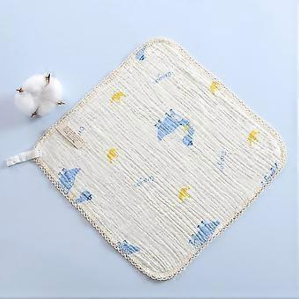 Funktionell Baby Rapduk Muslin Bandana Halsduk Måste Ha Salivhandduk Harts Tryckknapp för Blöjbyte & Ansiktstvätt cute clouds