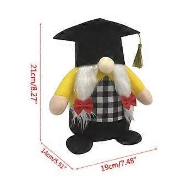 Examensgnome 2025 för Dockprydnad Älva Dvärg Hem Bondgård Kök Dekoration Moustache