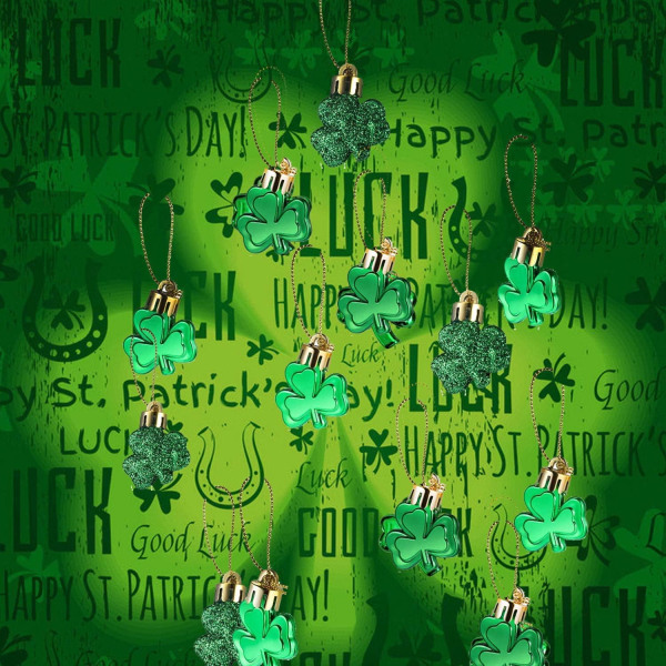 48 st. Patricks Day Shamrock-prydnader, Lyckoklöver