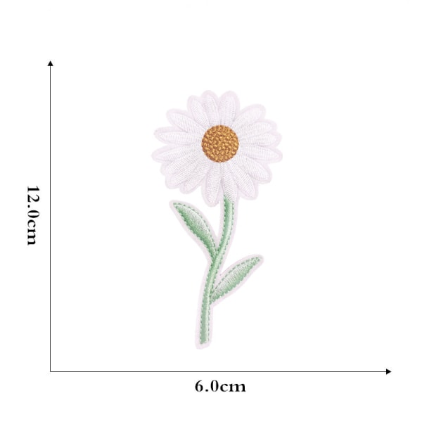 12 stycken broderade strykjärnspåsar Tyglapp Sy-på Blommönster
