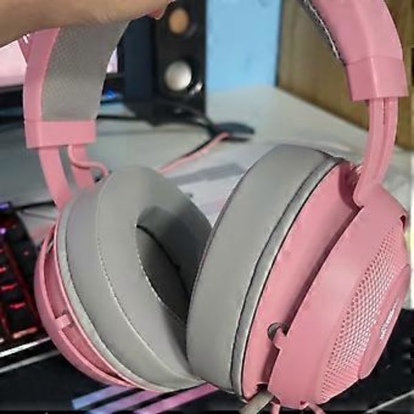 Kylande Gel/Läder Öronkuddar Öronkuddar för 7.1 V2 Hörlurar Headset Skydd 7.1 Surroundljud Brusreducerande Svart Black c