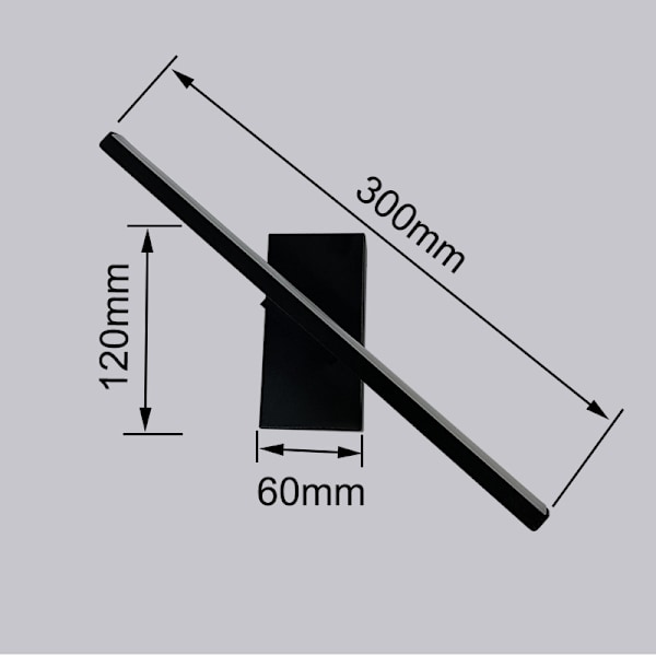 Dimbar LED-vägglampa för inomhusbruk, 330° rotation, 6W, varmvit, 30 cm
