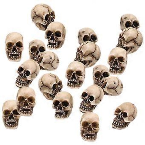 20 stk. Halloween Skelet Hoved Dekoration Menneskekranie Hoved Ornament Desktop Lille Kraniehoved