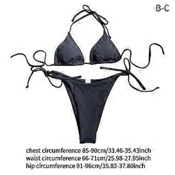 Bikini Set Dam Baddräkt för Klubbar Vattenaktiviteter Semester Spa (Svart L) Black L