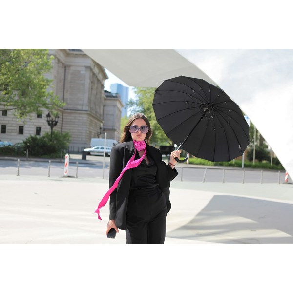 Canne Large Robust Automatic Open Umbrella viininpunainen