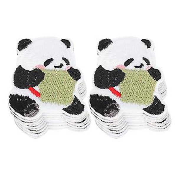 20 stk. Panda Broderi Klud Klistermærker Farve Håndlavet DIY Stryge Klistermærke