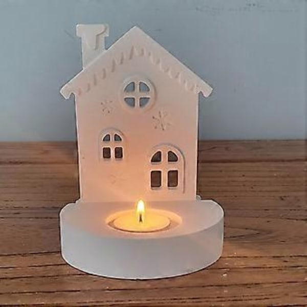Silikonformar Betong Snöhus Ljusstakar Resinformar Slott Hus Ljushållare Formar DIY Gjutform 2 Style A 2