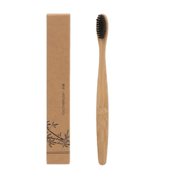 Set med 6 st bambu-tandborstar, mjuk tandborste, biologiskt nedbrytbar N