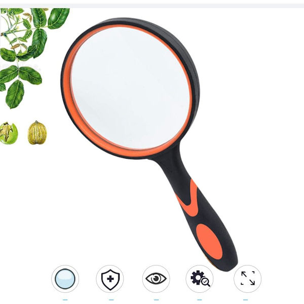 10x läsförstoringsglas set med 2 delar, med halkfri mjuk