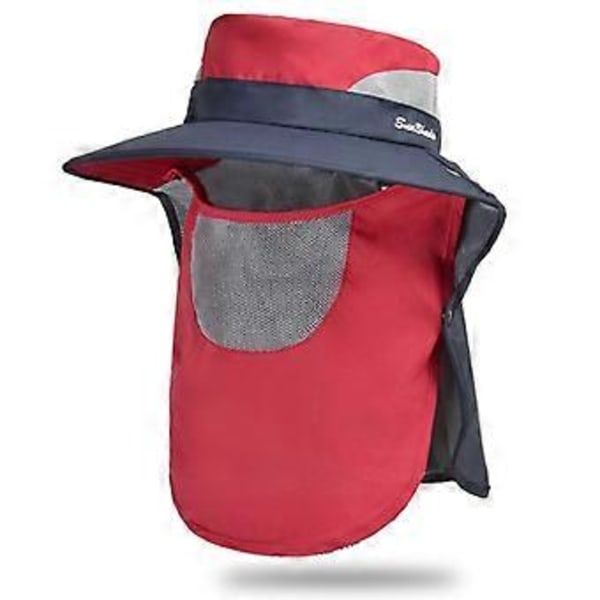 Dam Ponytail Sommar Sol UV-skydd Hatt Hopfällbar Bredbrättad Boonie Hatt red