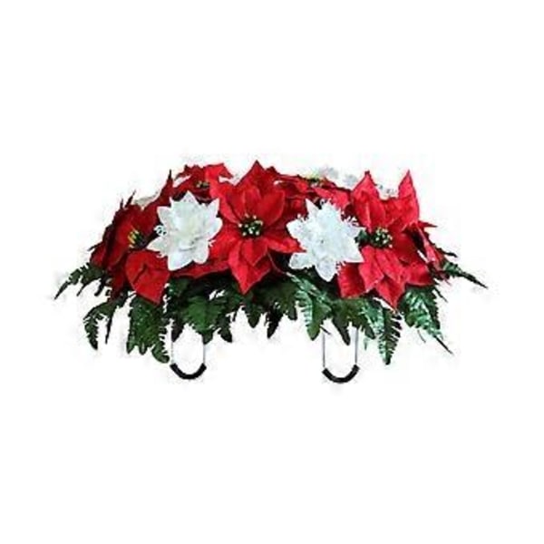 Blomsterdekoration til gravsten med sadel til kirkegårdsdekoration, feriepynt