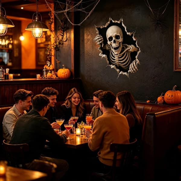 Halloween Spooky-Themed Wall Decals for Home Decor, Halloween 3D Wall Decals - B