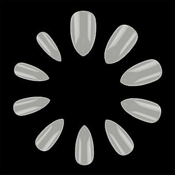 500 stk. Ovale Stiletto Spisse Falske Negltupper Mandelform Akryl Neglekunst Salongtupper