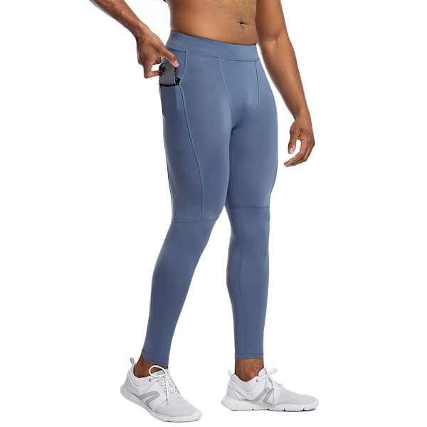 Herre Kompression Tætsiddende Leggings Løb Sport Mand Fitness Jogging Bukser Hurtigtørrende blue 2XL
