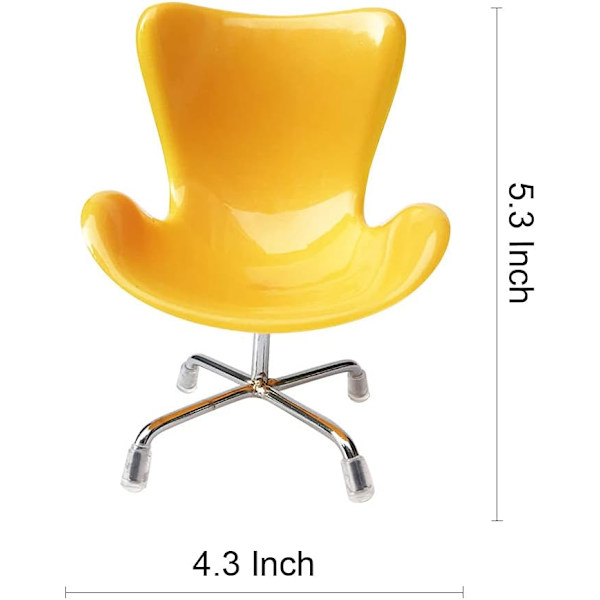 2 stk Gule Stoler 1:6 Skala Dukkehust Miniatyr Plaststol Mi