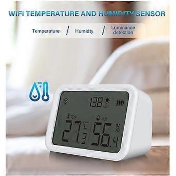 Termometer Batteridriven 2.4ghz Smart Temperatursensor Tuya LCD-skärm Med